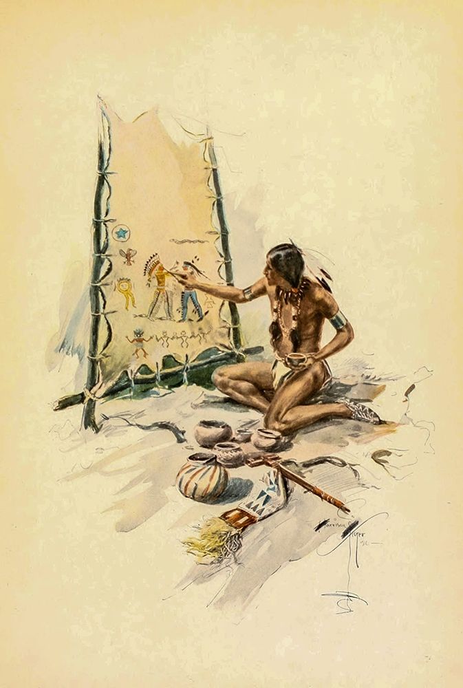 Indian painting from The Song of Hiawatha 1906