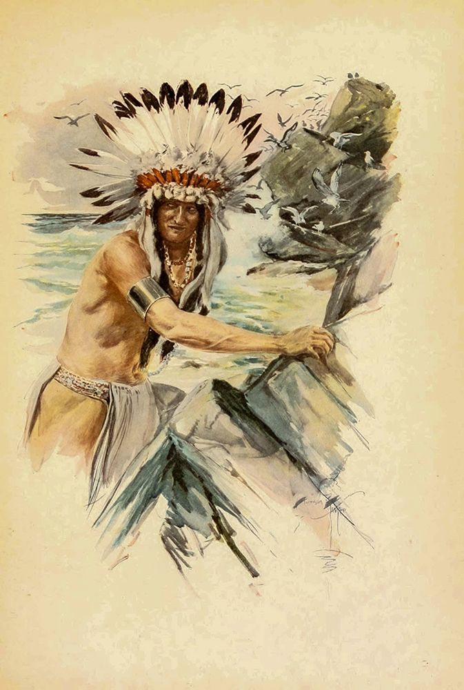 Indian with Head Dress from The Song of Hiawatha 1907