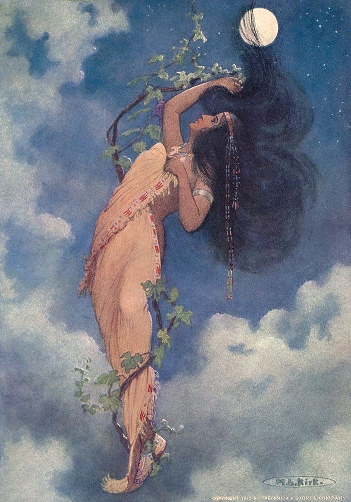 From the full moon fell Nokomis from Story of Hiawatha 1910