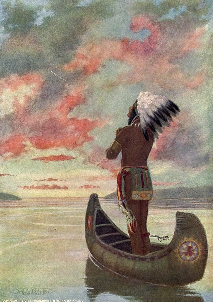 Hiawatha sailed into the fiery sunset from Story of Hiawatha 1910