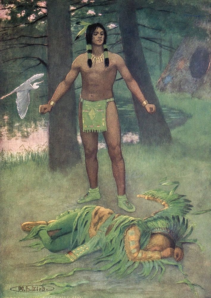 He lay there dead from Story of Hiawatha 1910