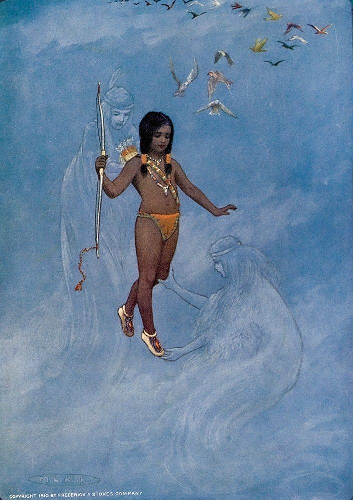 He was held by unseen hands from Story of Hiawatha 1910