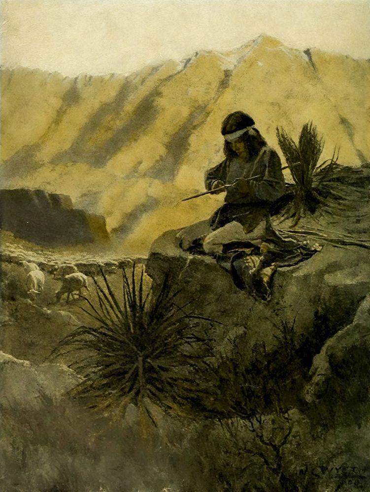 Navajo herder in the foothills