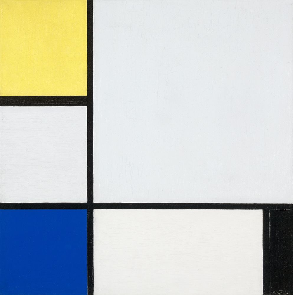 Composition with Yellow-Blue-Black and Light Blue