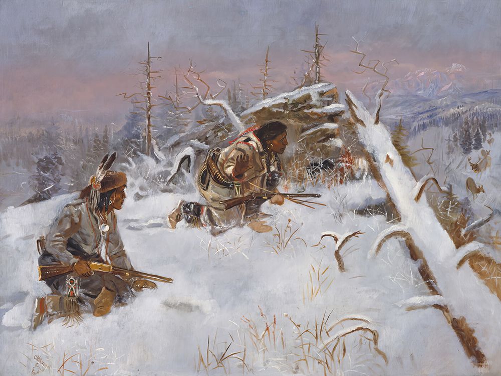 Crow Indians Hunting Elk