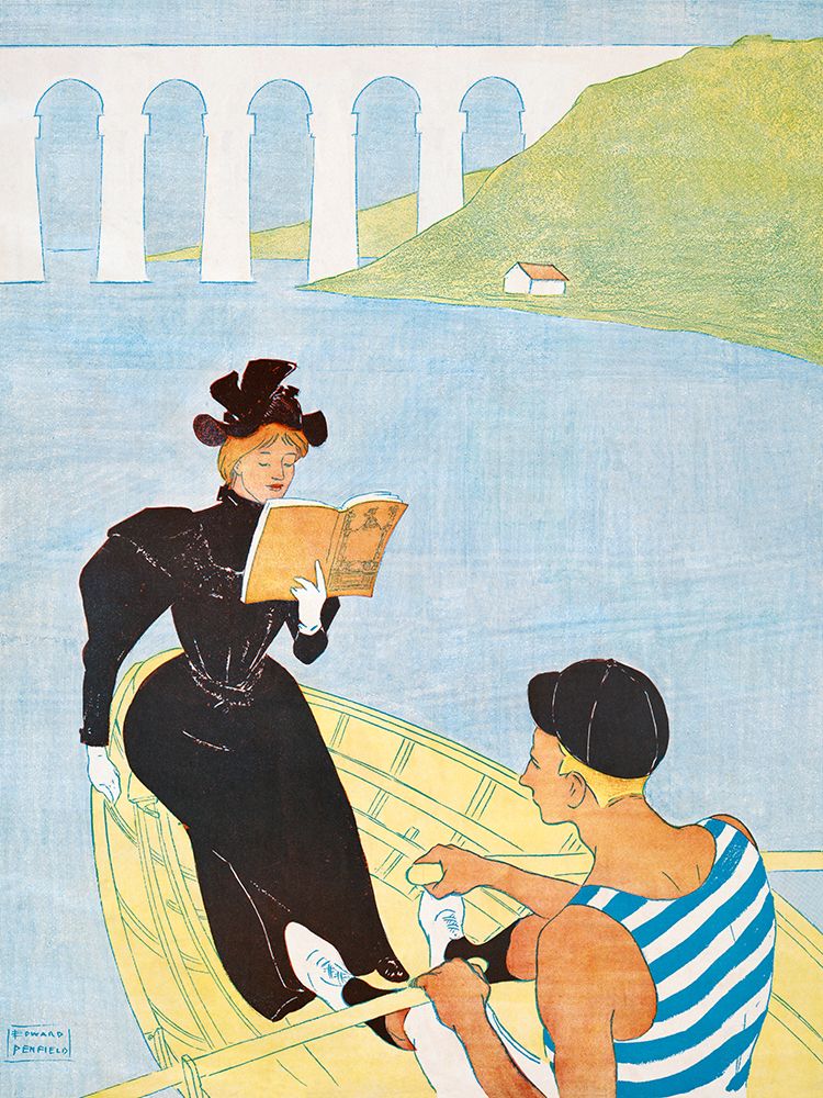 Woman reading in a row boat