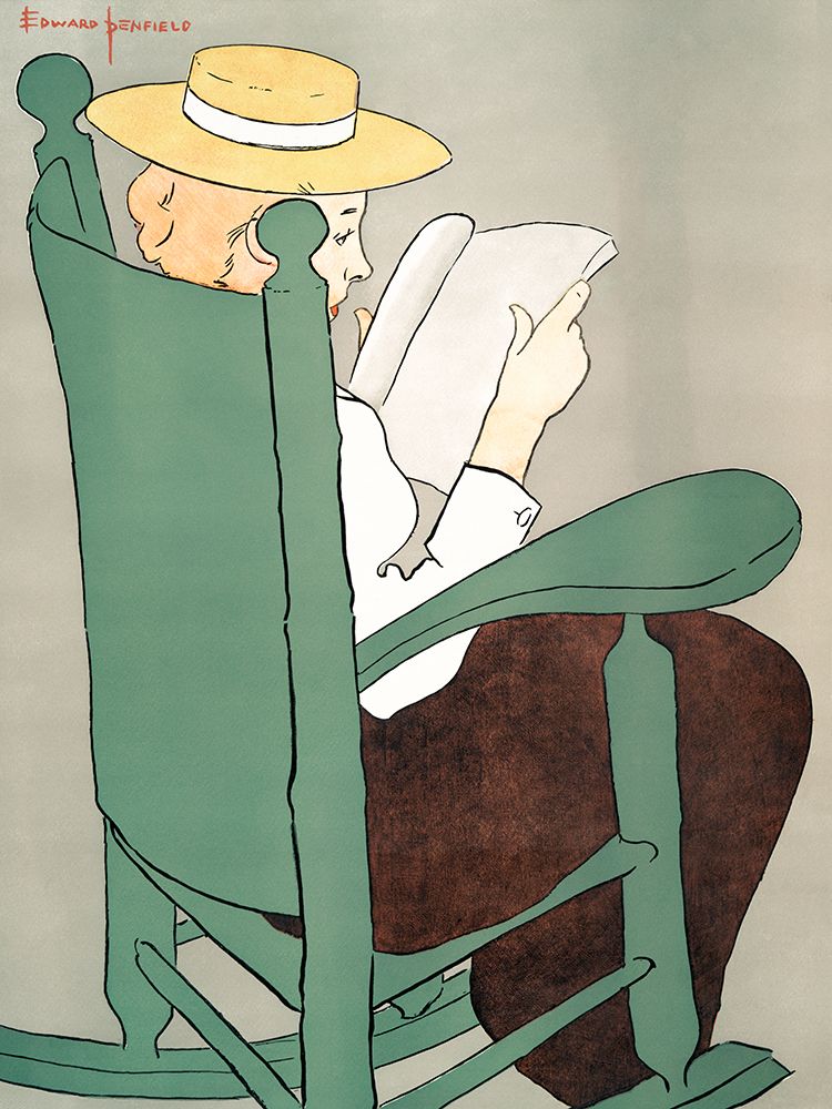 Woman Reading in a Rocking Chair