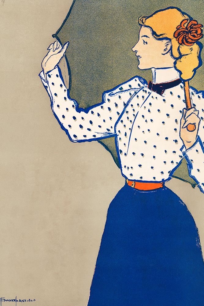 Woman Holding Open Umbrella 1897