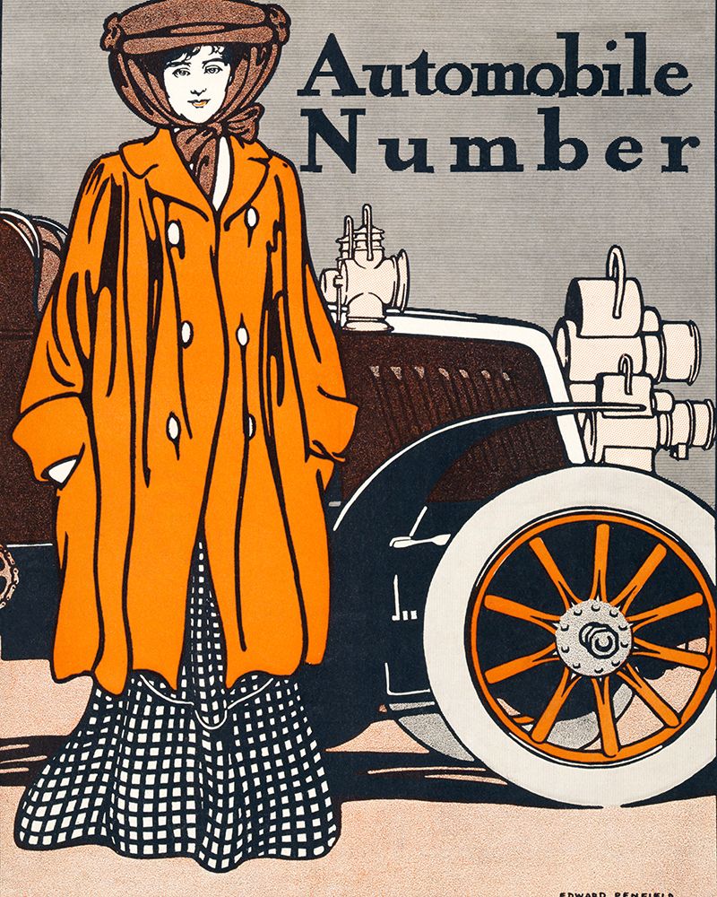 Woman and a vintage car