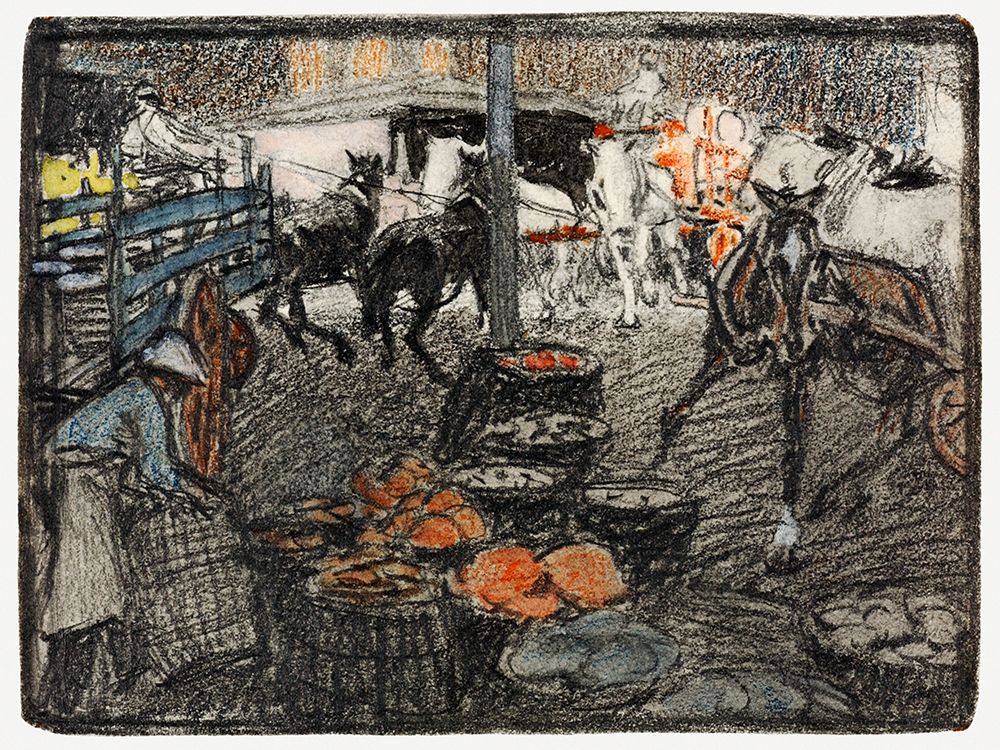 A busy scene of a market