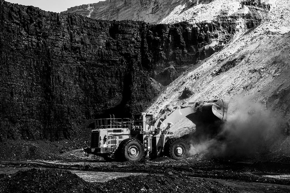 The open-pit Wyodak coal mine-Powder River Basin Gillette-Wyoming