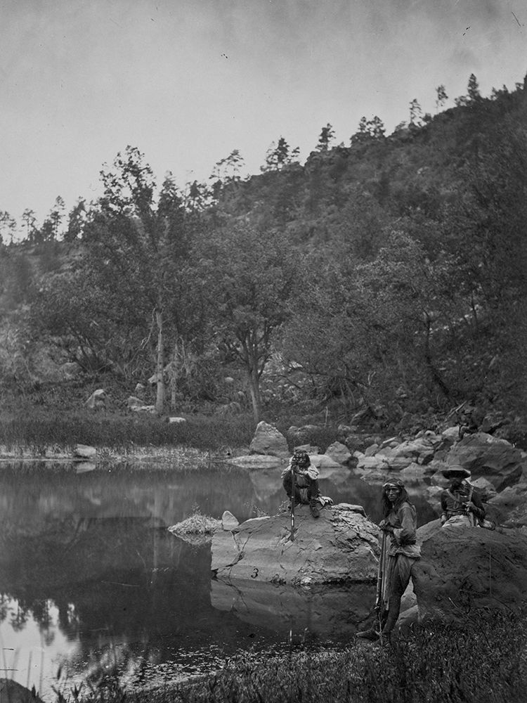 Apache Lake-Sierra Blanca Range-Arizona with Two Apache scouts