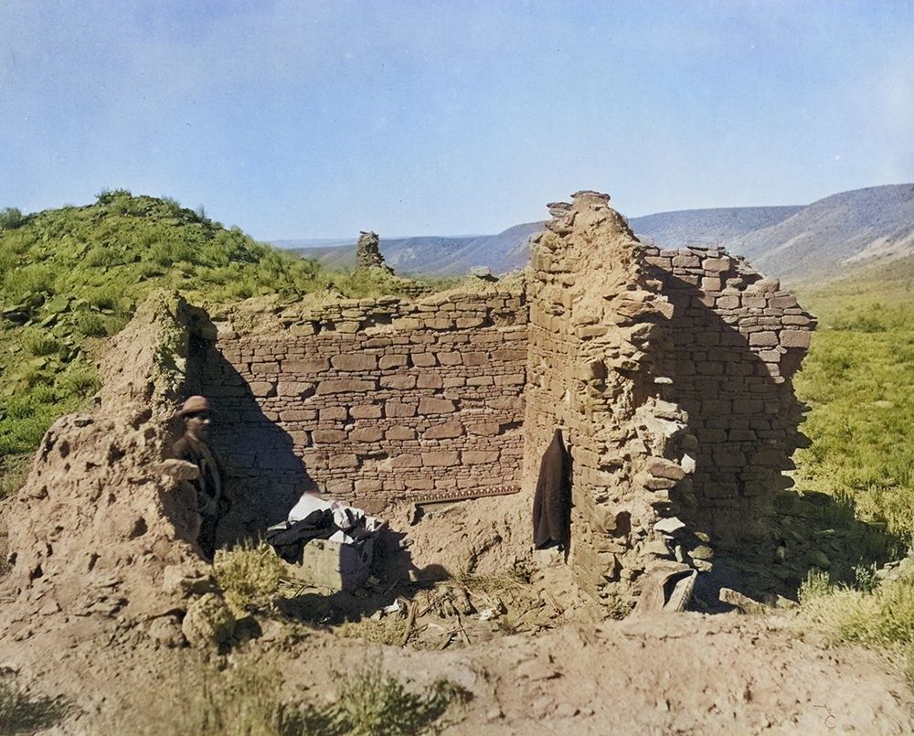 Ruins in ancient pueblo of San Juan-New Mexico Color