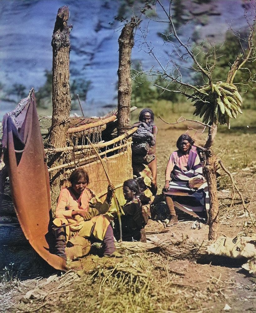 Aboriginal life among the Navajoe Indians. Near old Fort Defiance-New Mexico Color