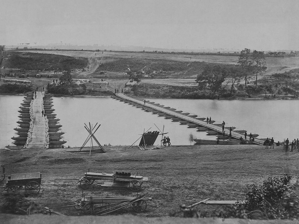 Pontoon bridge-Across the Rappahannock