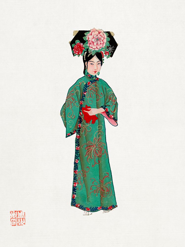 Lady in modern Manchu costume