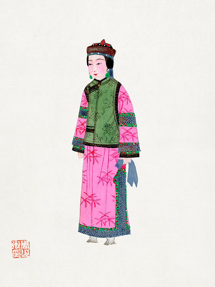 Lady in dress with winter hat