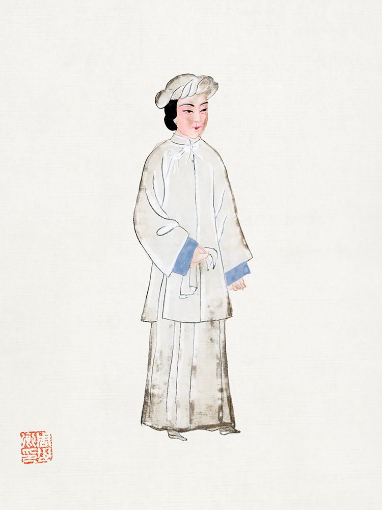 Woman in mourning robe
