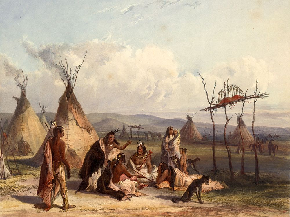 Funeral scaffold of a Sioux chief