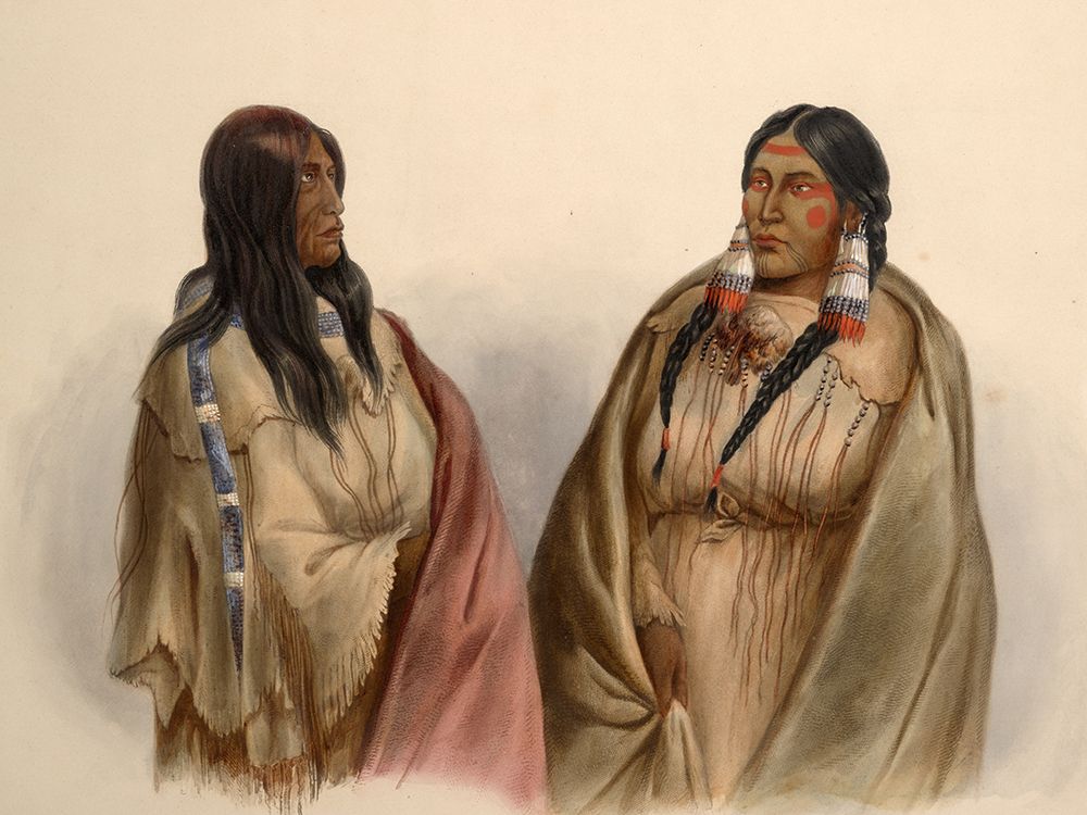 Woman of the Snake tribe and woman of the Cree tribe