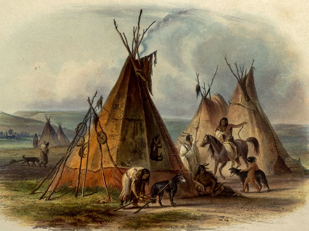 A skin lodge of the Assiniboin Indian chief