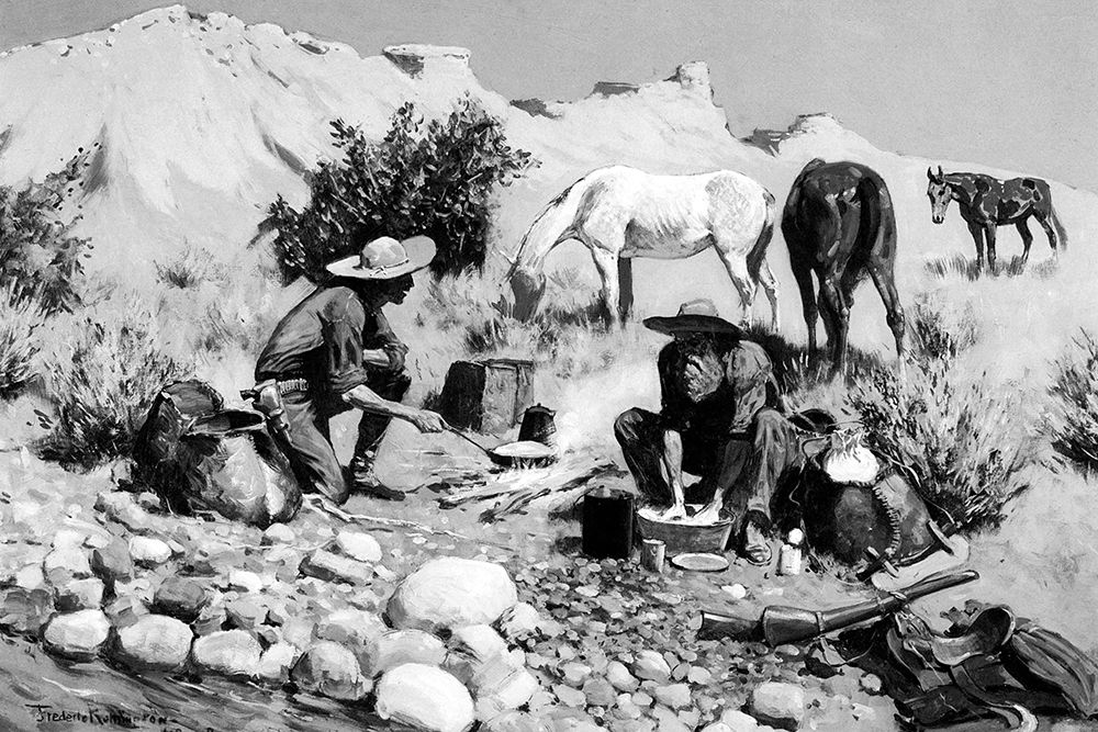 Prospectors Making Frying-Pan Bread