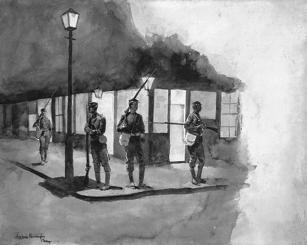 Illinois Natl Guards Picket In Streets Of Chicago