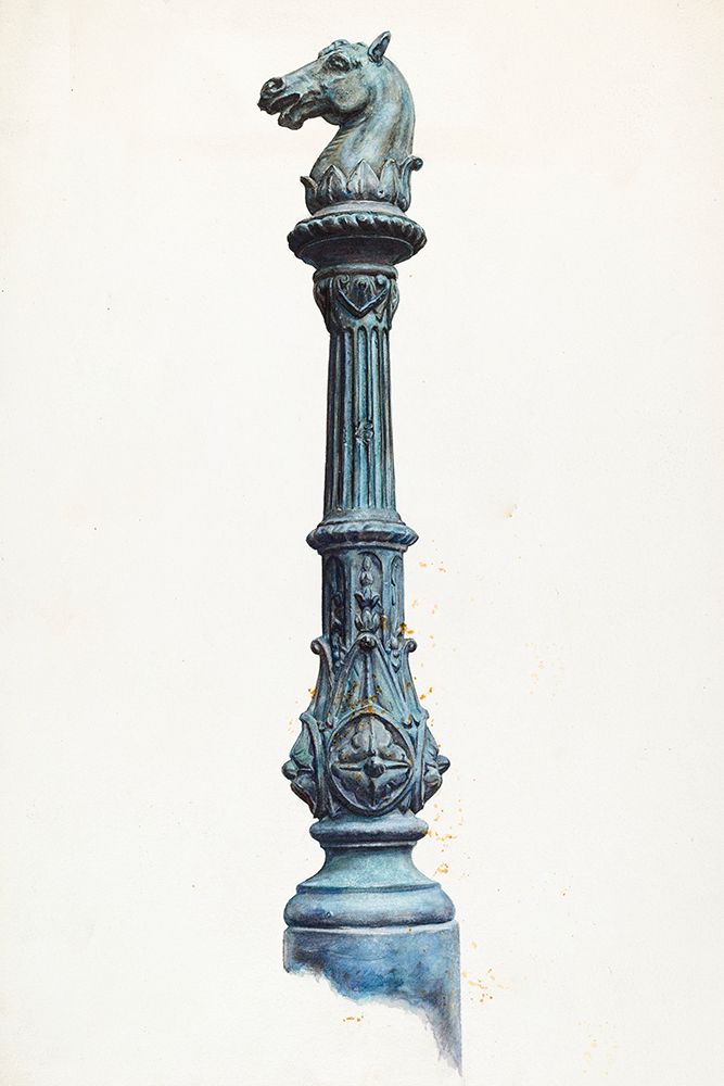 Horse Head Hitching Post 1937
