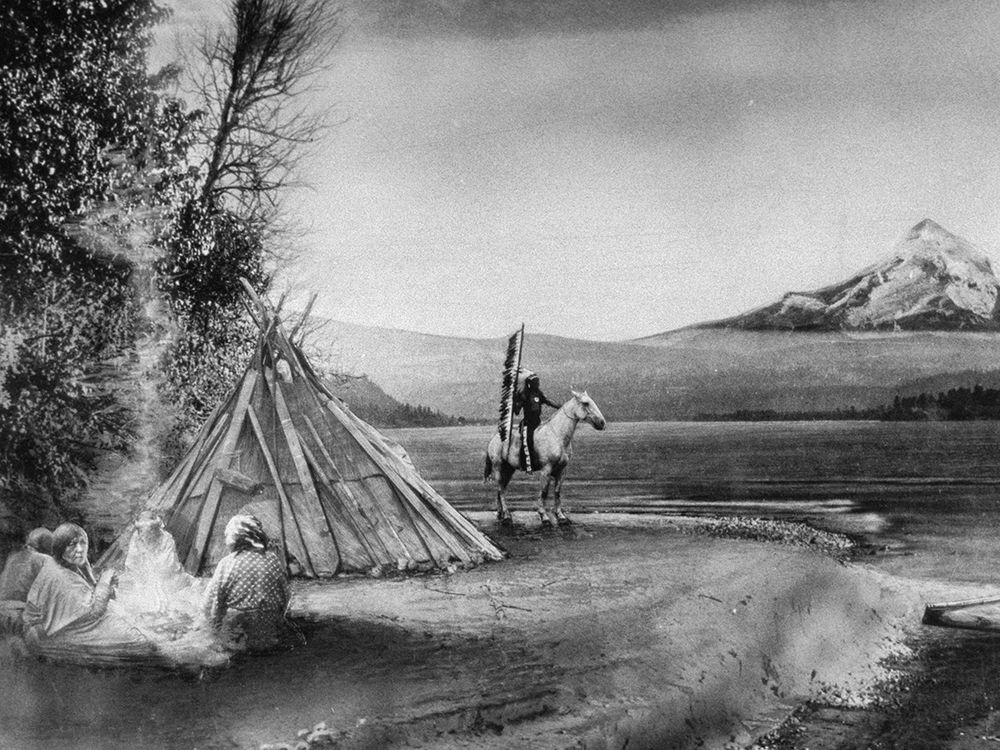 Indian Encampment along Columbia River