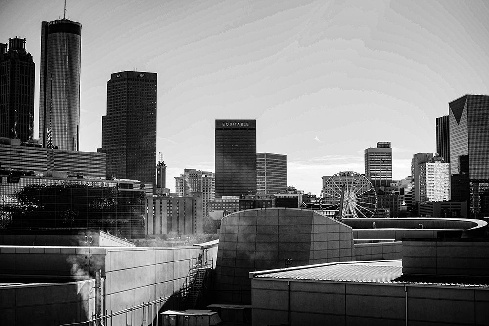 Skyscrapers and a Ferris Wheel in the Skyline of Atlanta-Georgia