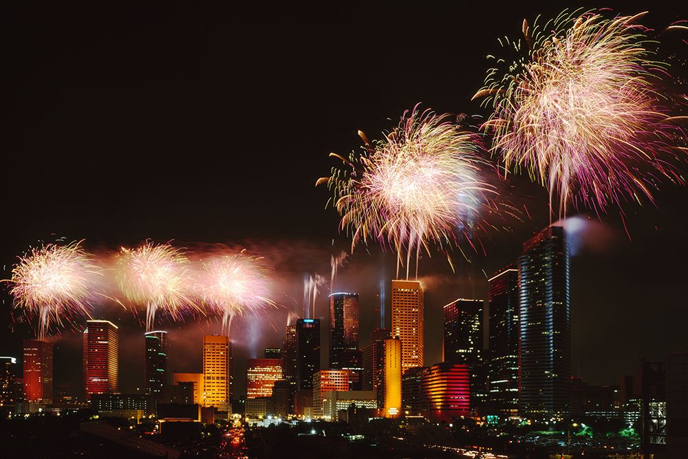 Fireworks over Houston-Texas