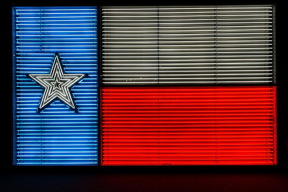 Neon Texas Flag at University of Texas at San Antonio