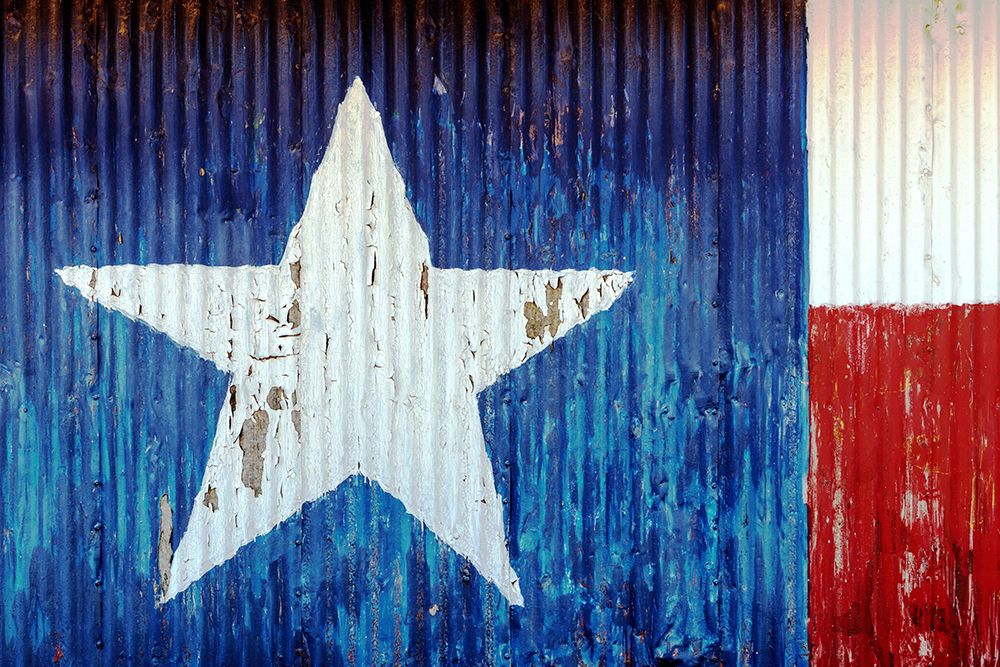 Texas State Flag painted on a barn
