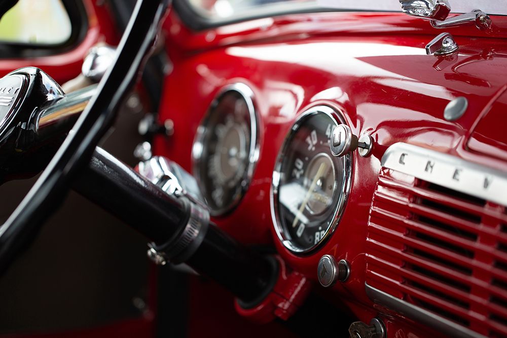 Red Classic Car Interior