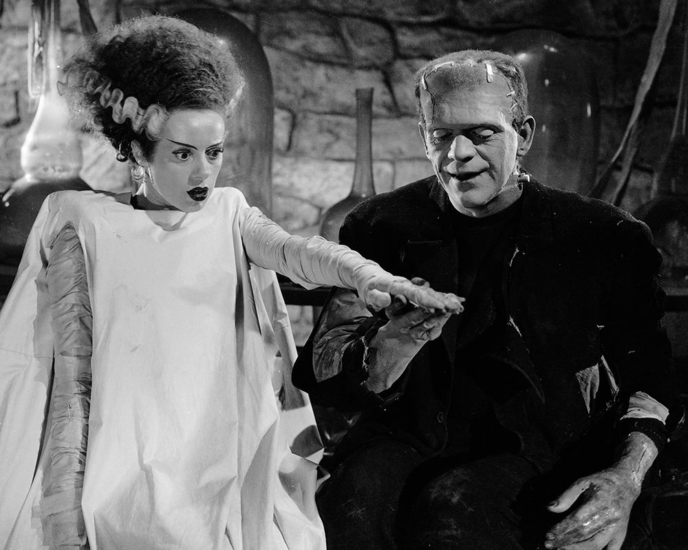 Elsa Lanchester, Boris Karloff, The Bride of Frankenstein, 1935