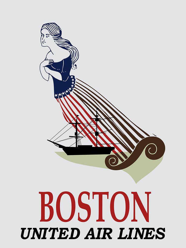 Boston Airlines Vintage Poster