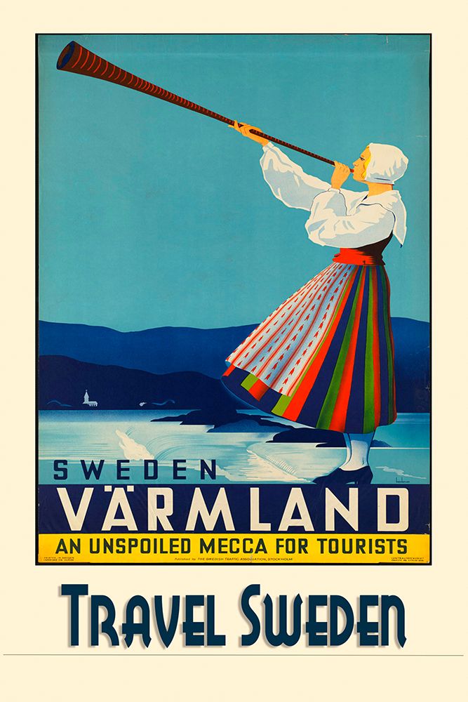 Varmland Sweden Vintage Travel Poster