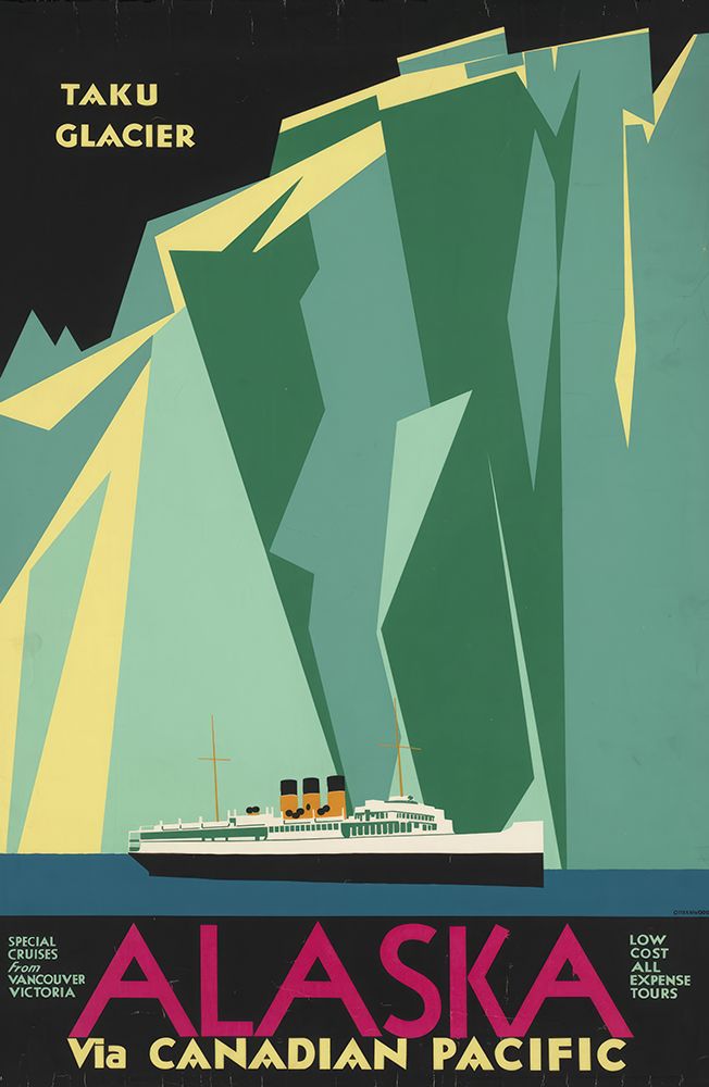 Alaska Taku Glacier Vintage Travel Poster