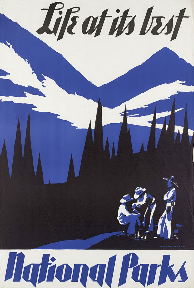 American Vintage National Parks Poster Blue