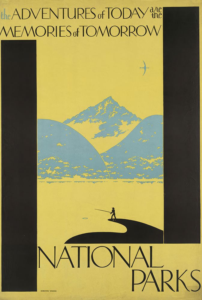 American Vintage National Parks Poster Fishing