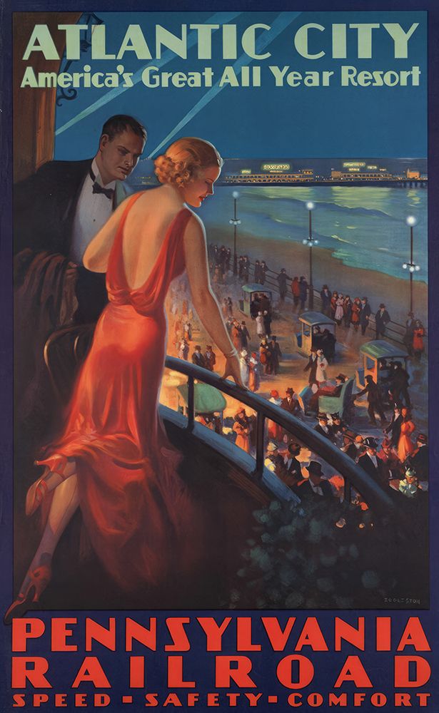 Atlantic City Vintage Travel Poster