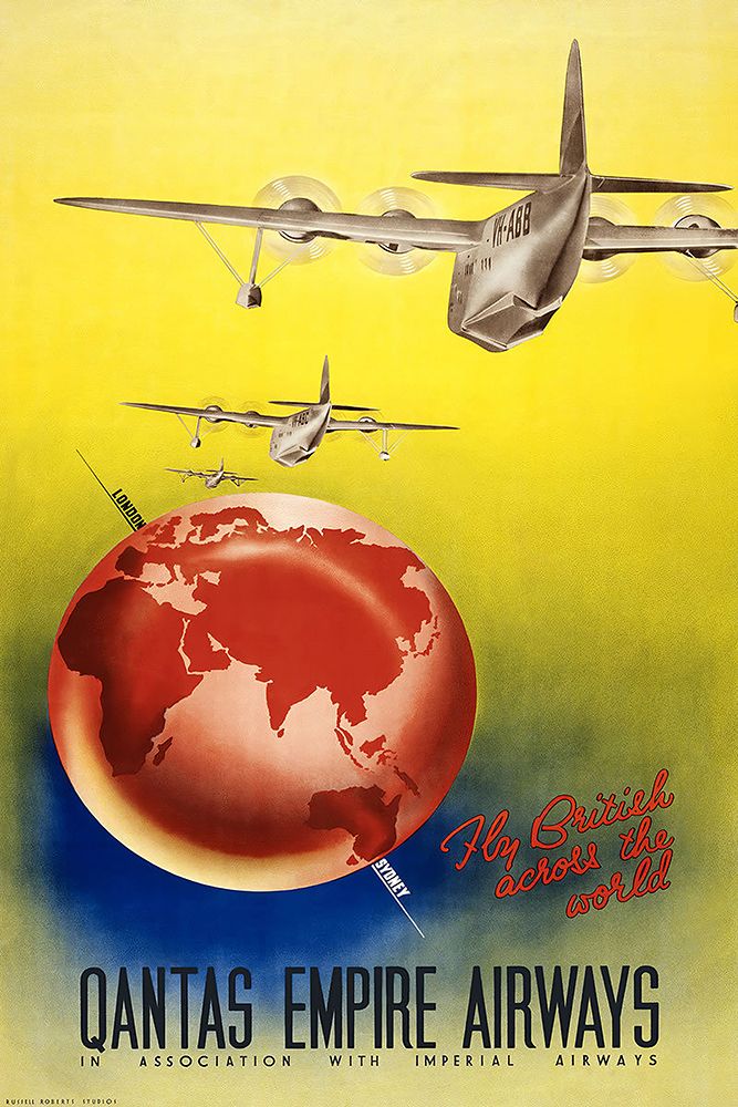 Australia Airline Vintage Travel Poster