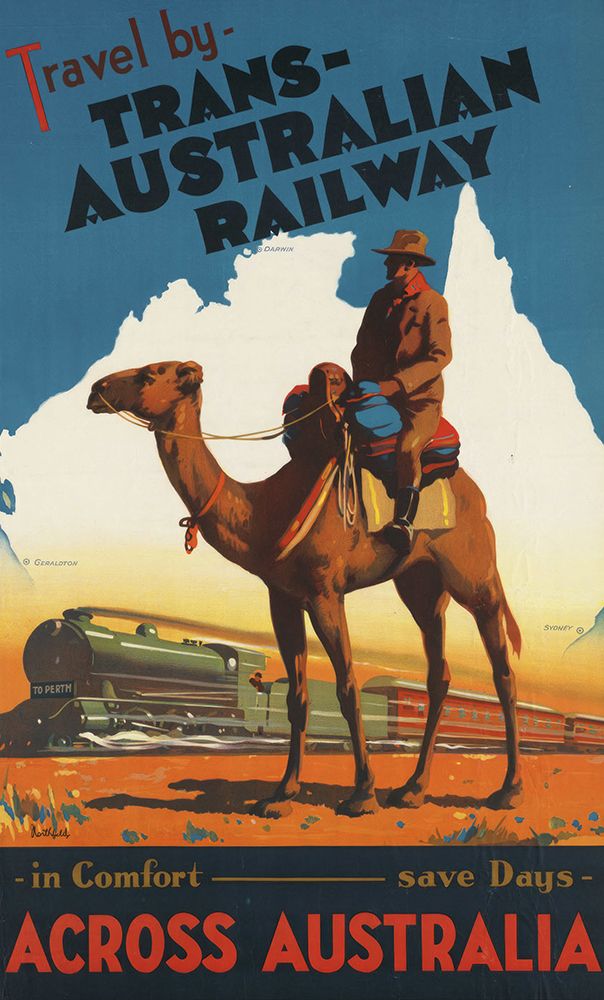 Australia by Train Vintage Travel Poster