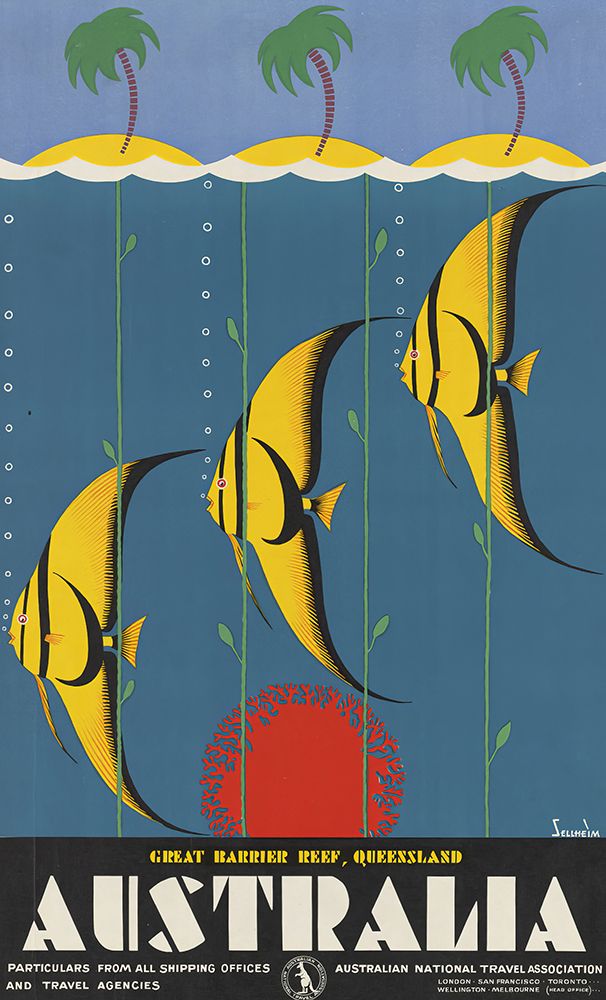Australia Great Barrier Reef Vintage Travel Poster