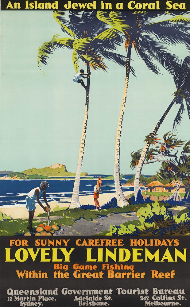 Australia Lindeman Great Barrier Reef Vintage Travel Poster