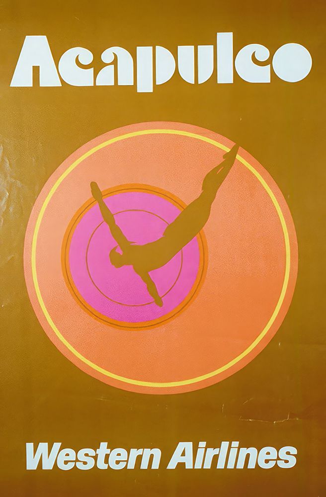 Brazil Acapulco Vintage Air Travel Poster