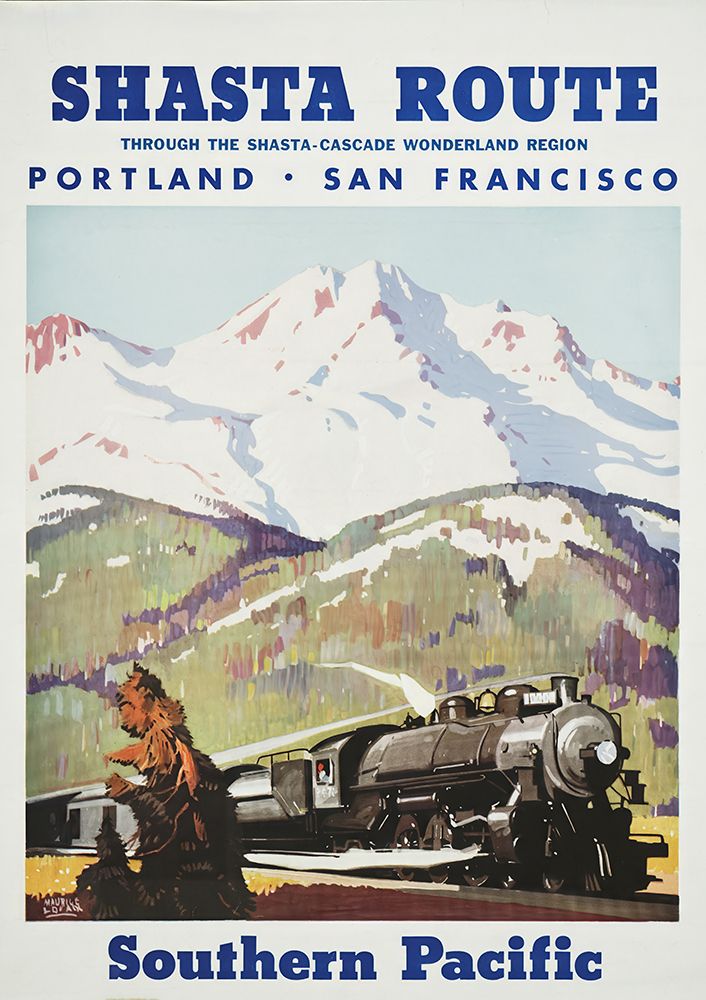 California by Train Southern Pacific Vintage Travel Poster