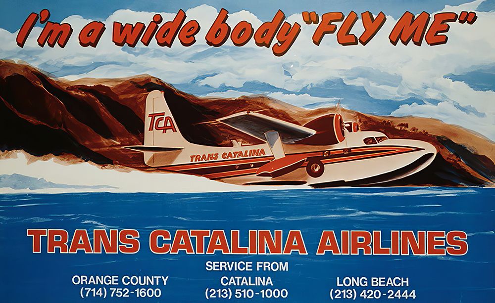California Catalina Vintage Airline Travel Poster
