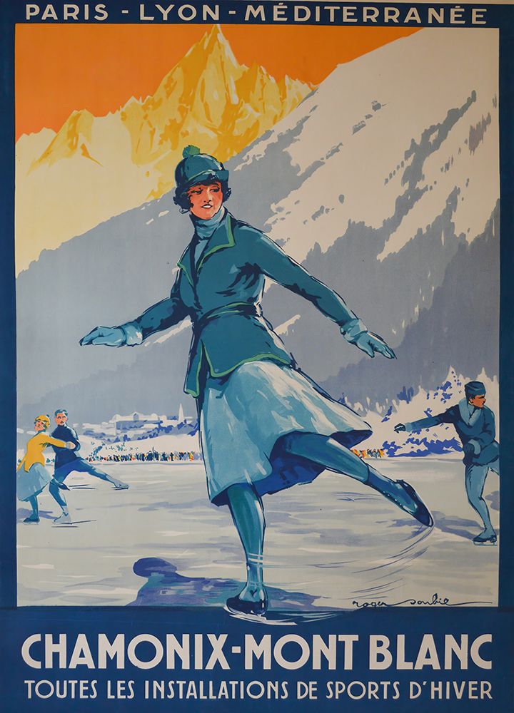 Chamonix Mont Blanc Vintage Travel Poster