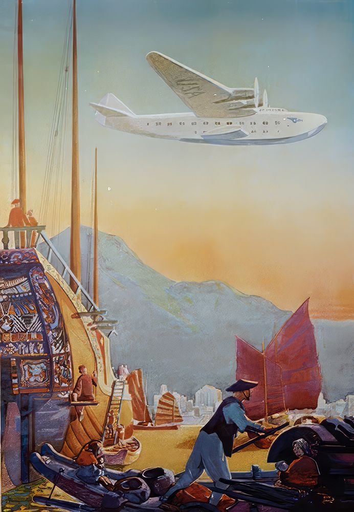China Clipper Vintage Air Travel Poster